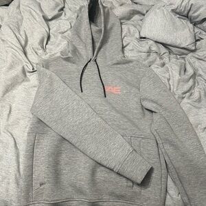 American Eagle Gray Hoodie with Pink Logo